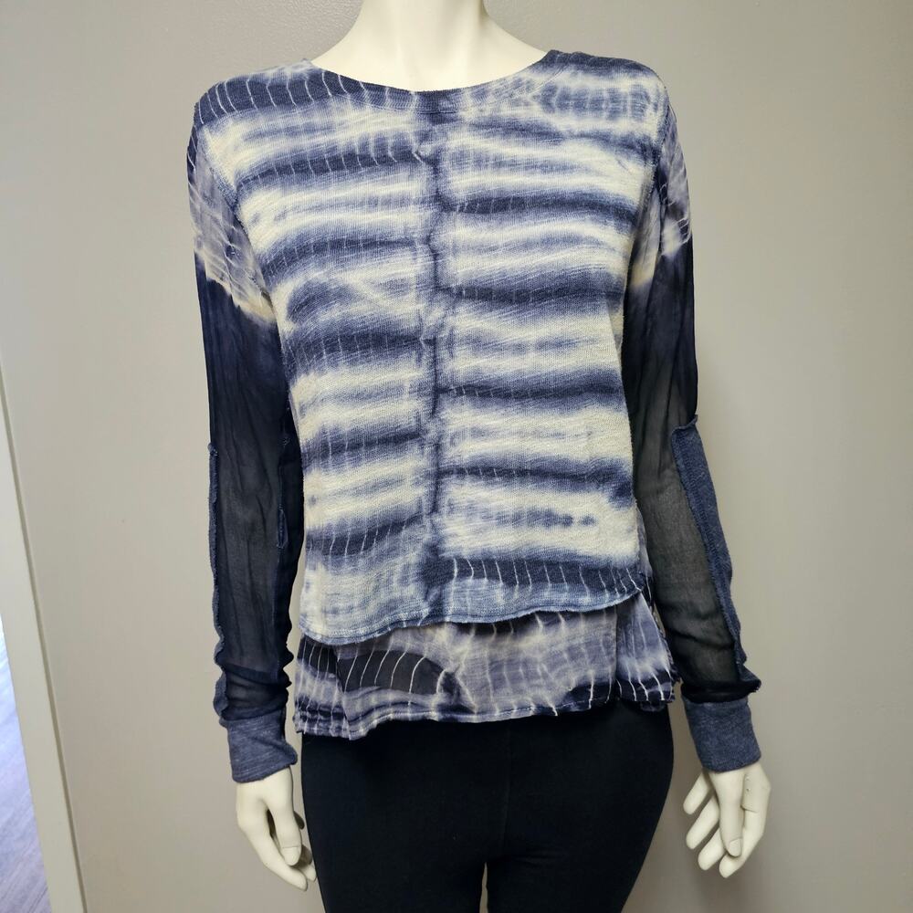 Young Fabulous and Broke tie dye layered top sleeves multiple fabrics Size M